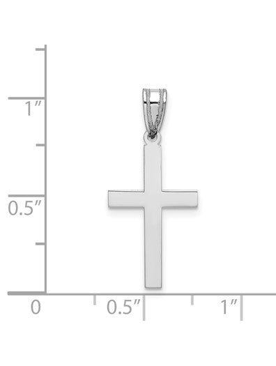 14k White Gold Polished Cross Pendant