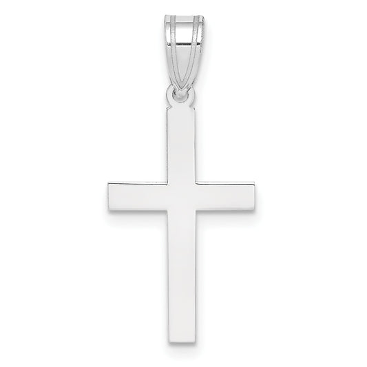 14k White Gold Polished Cross Pendant