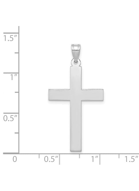 14k White Gold Polished Cross Pendant