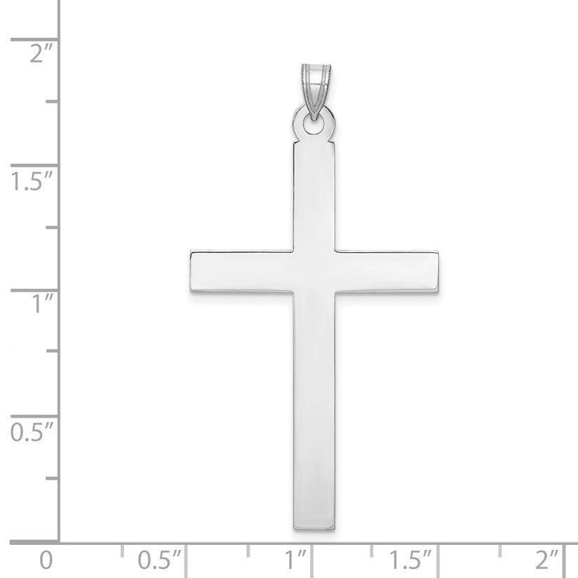 14k White Gold Large Polished Cross Pendant