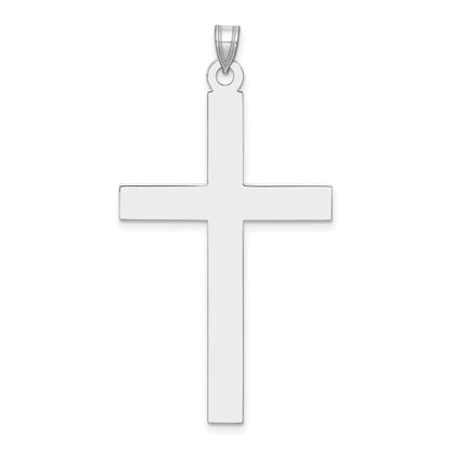 14k White Gold Large Polished Cross Pendant