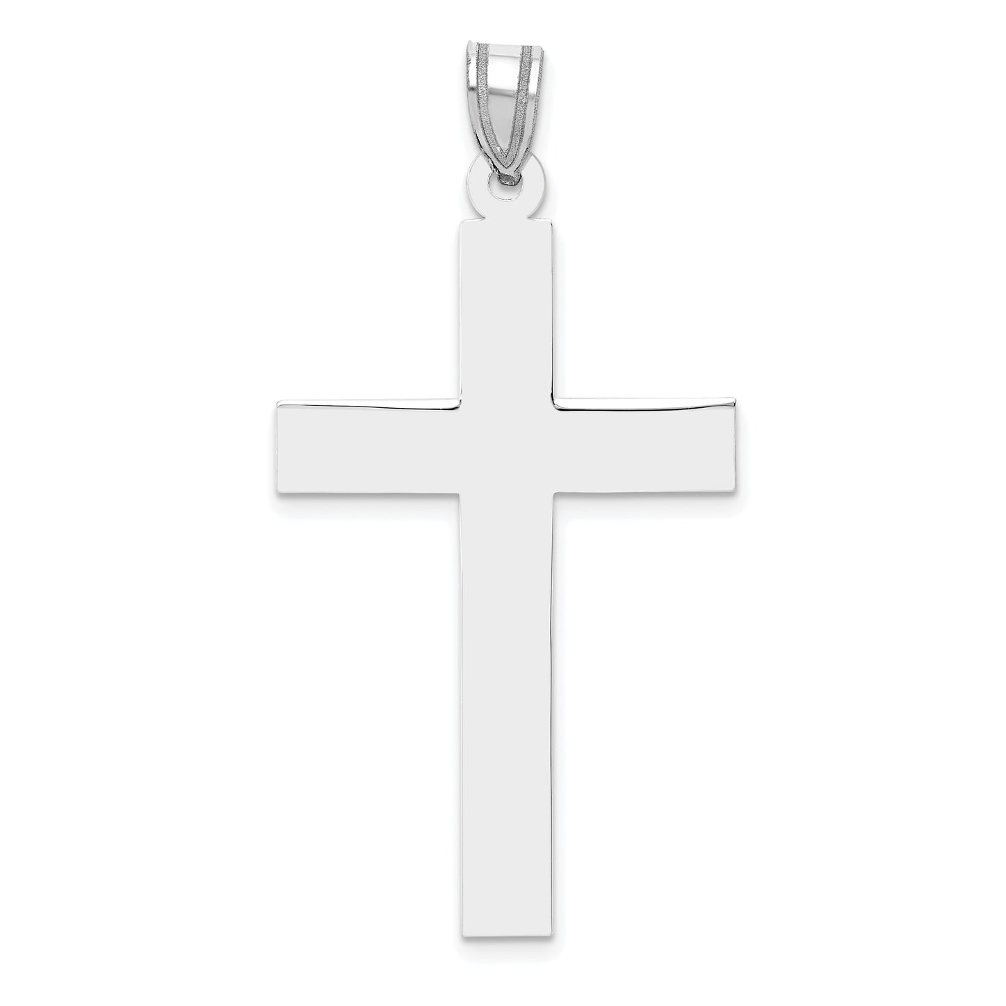 14k White Gold Polished Cross Pendant