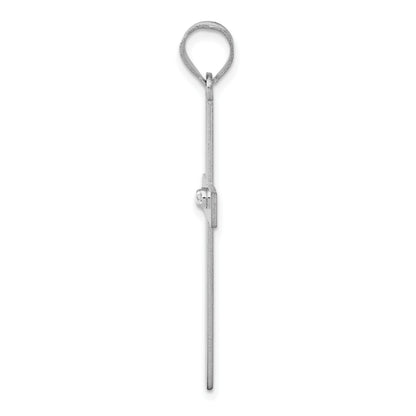14k White Gold .02 carat Diamond Cross Pendant