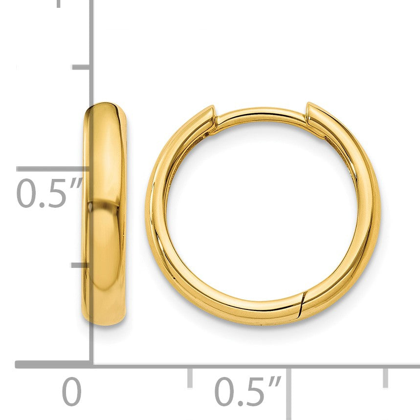 14k Round Hinged Hoop Earrings