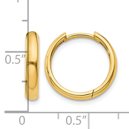 14k Round Hinged Hoop Earrings
