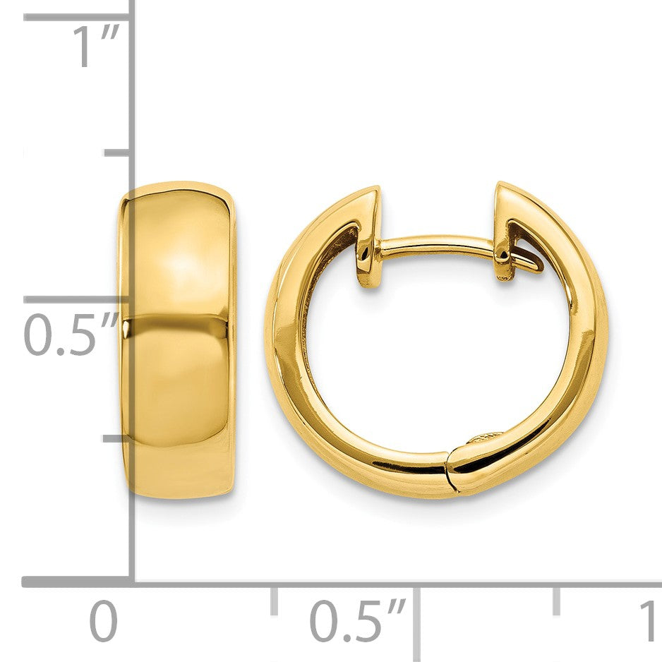 14k Round Hinged Hoop Earrings