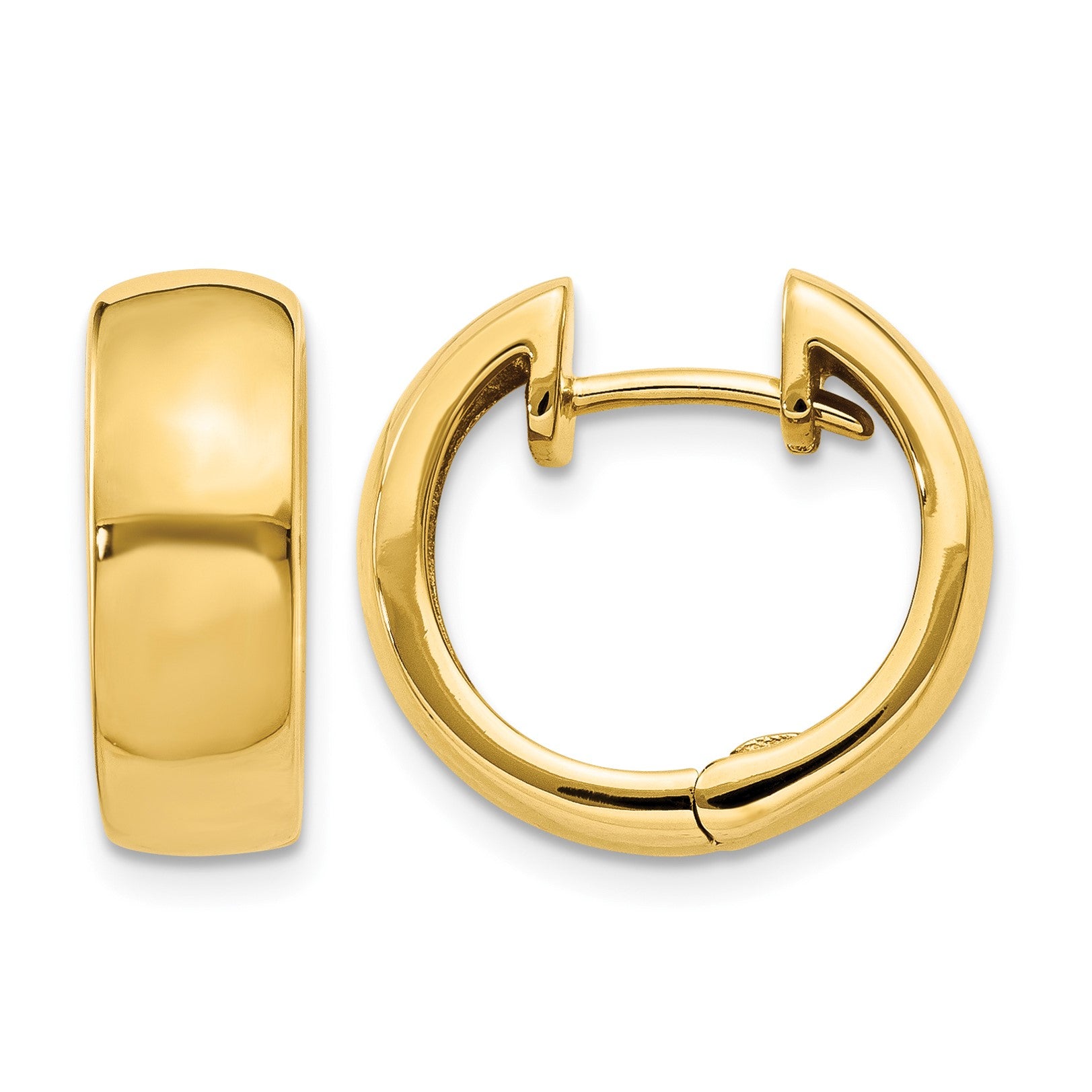 14k Round Hinged Hoop Earrings