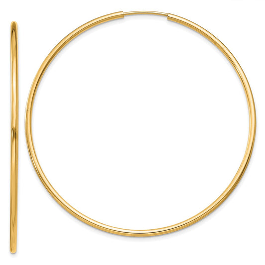 14k 1.5mm Polished Round Endless Hoop Earrings