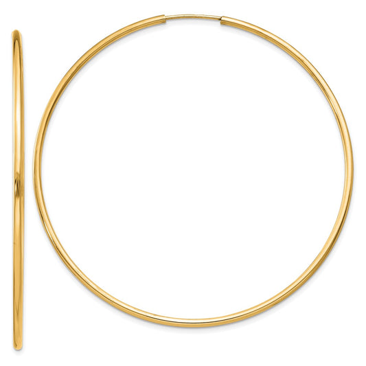 14k 1.5mm Polished Round Endless Hoop Earrings