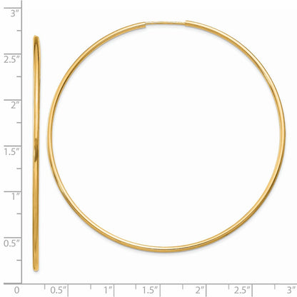 14k 1.5mm Polished Round Endless Hoop Earrings