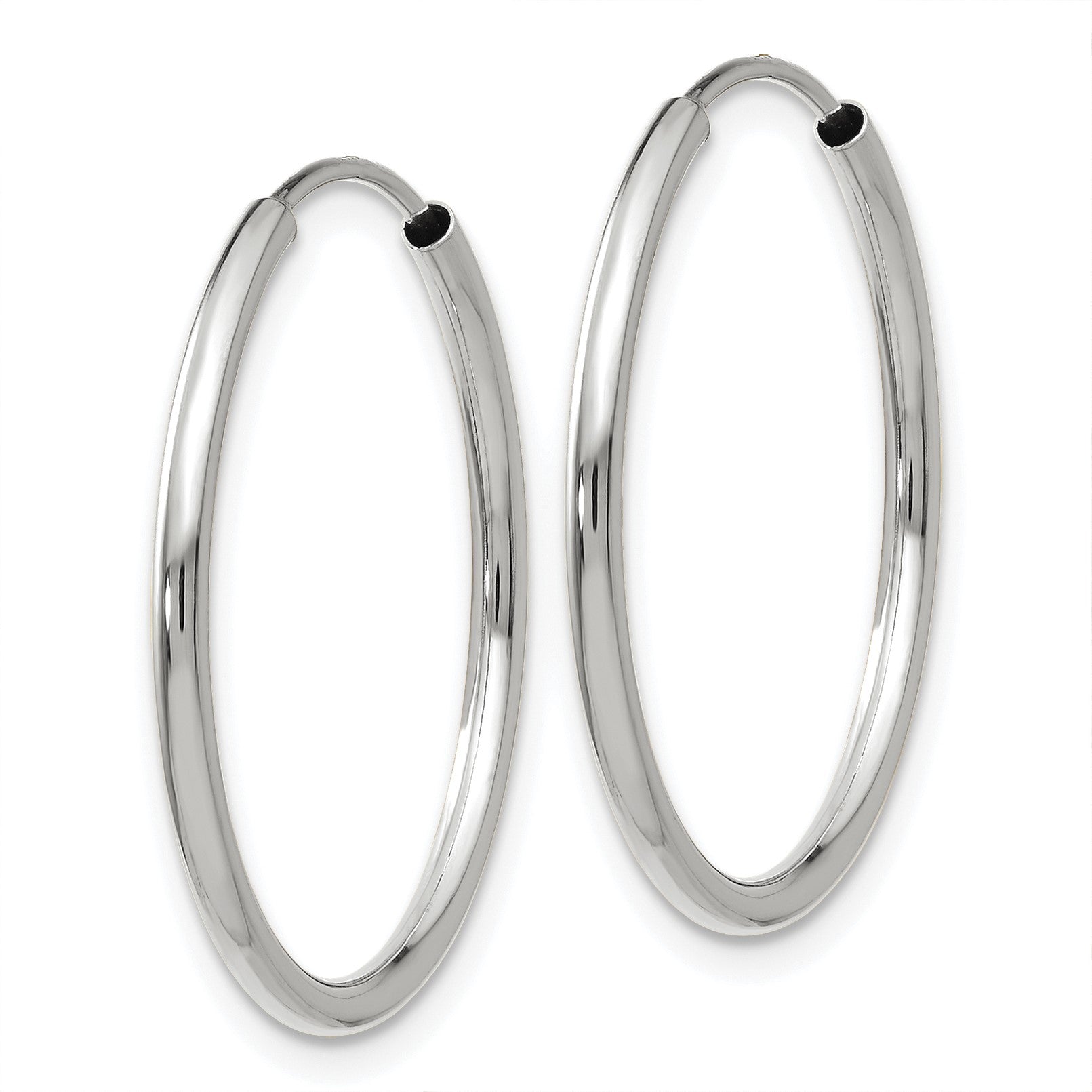 14k White Gold 1.5x23mm Polished Endless Tube Hoop Earrings