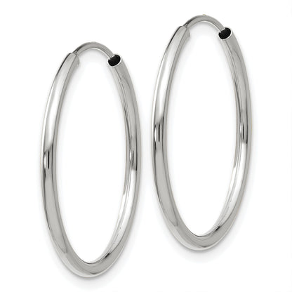 14k White Gold 1.5x23mm Polished Endless Tube Hoop Earrings