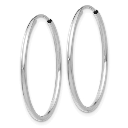 14k White Gold 1.5x26mm Polished Endless Tube Hoop Earrings