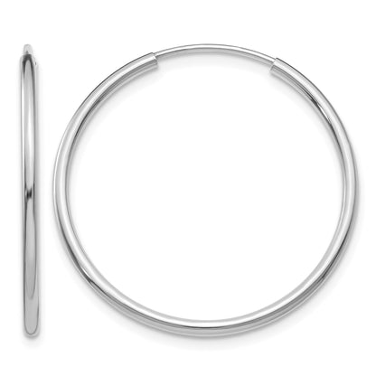 14k White Gold 1.5x26mm Polished Endless Tube Hoop Earrings