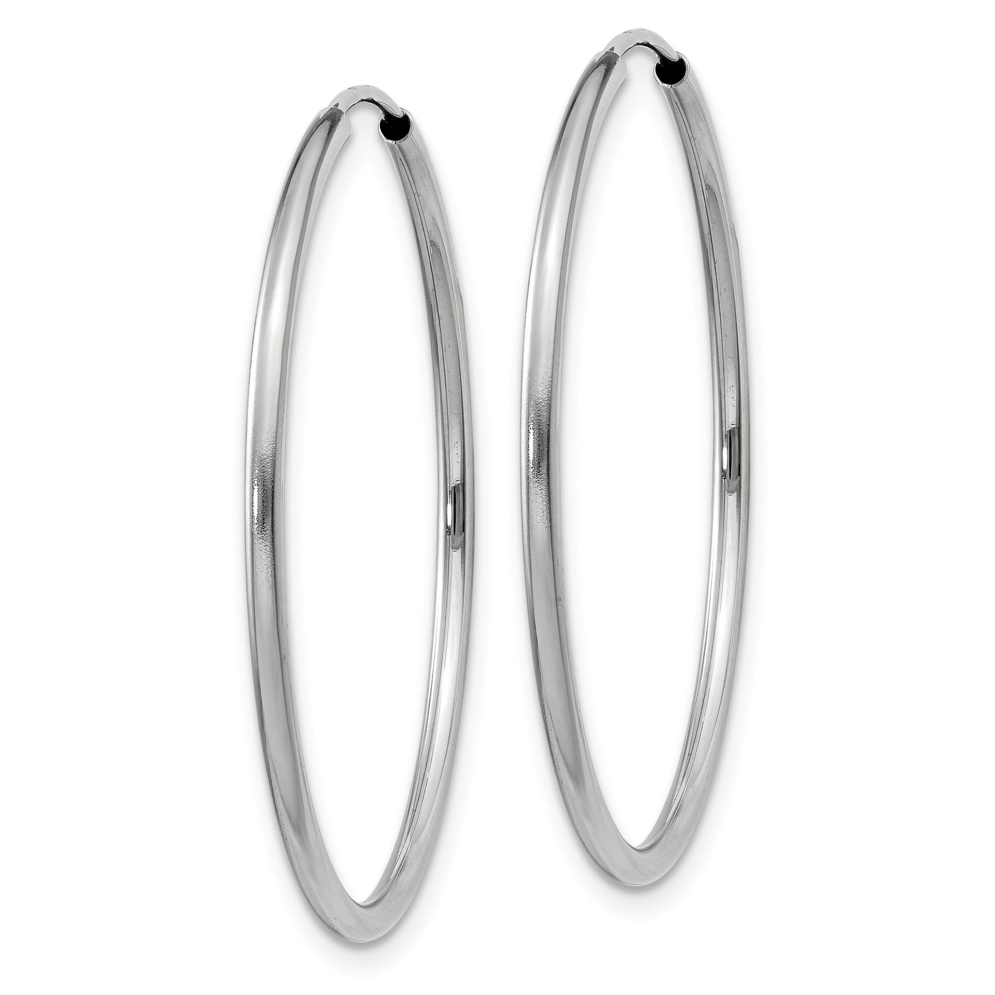 14k White Gold 1.5x30mm Polished Endless Tube Hoop Earrings