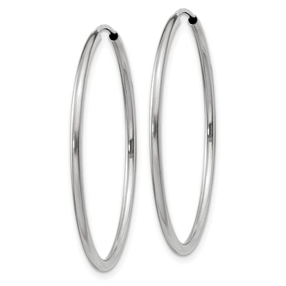 14k White Gold 1.5x30mm Polished Endless Tube Hoop Earrings
