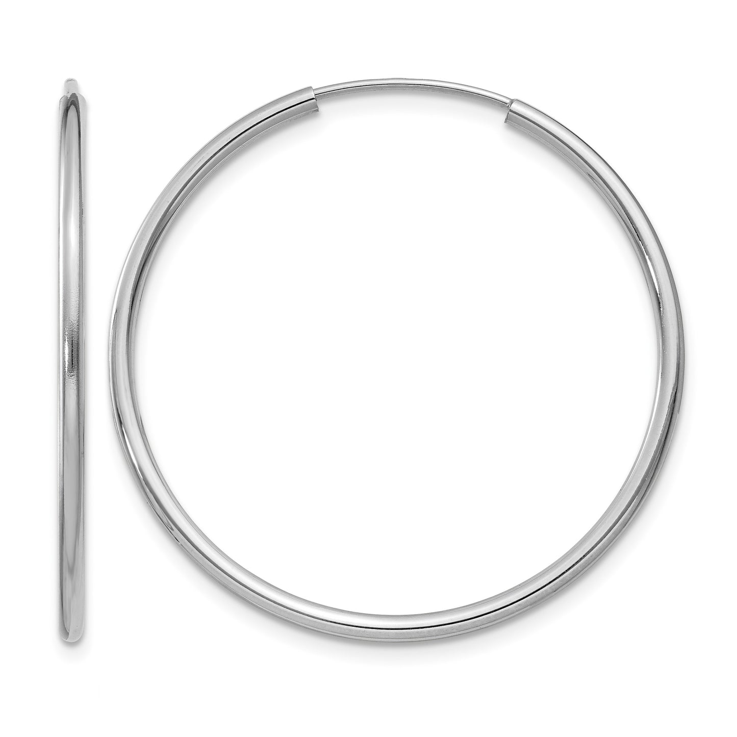 14k White Gold 1.5x30mm Polished Endless Tube Hoop Earrings