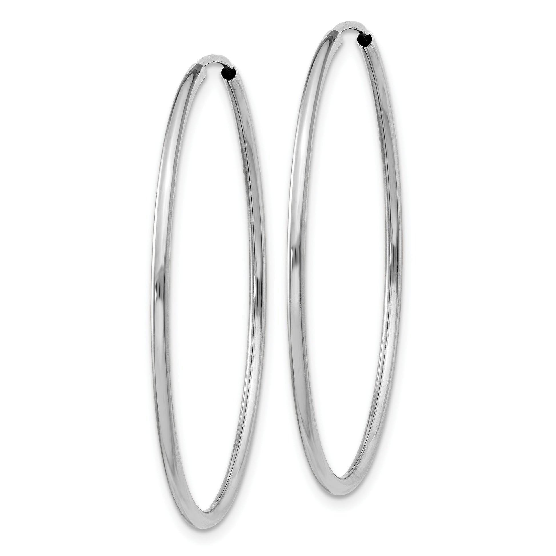 14k White Gold 1.5x38mm Polished Endless Tube Hoop Earrings