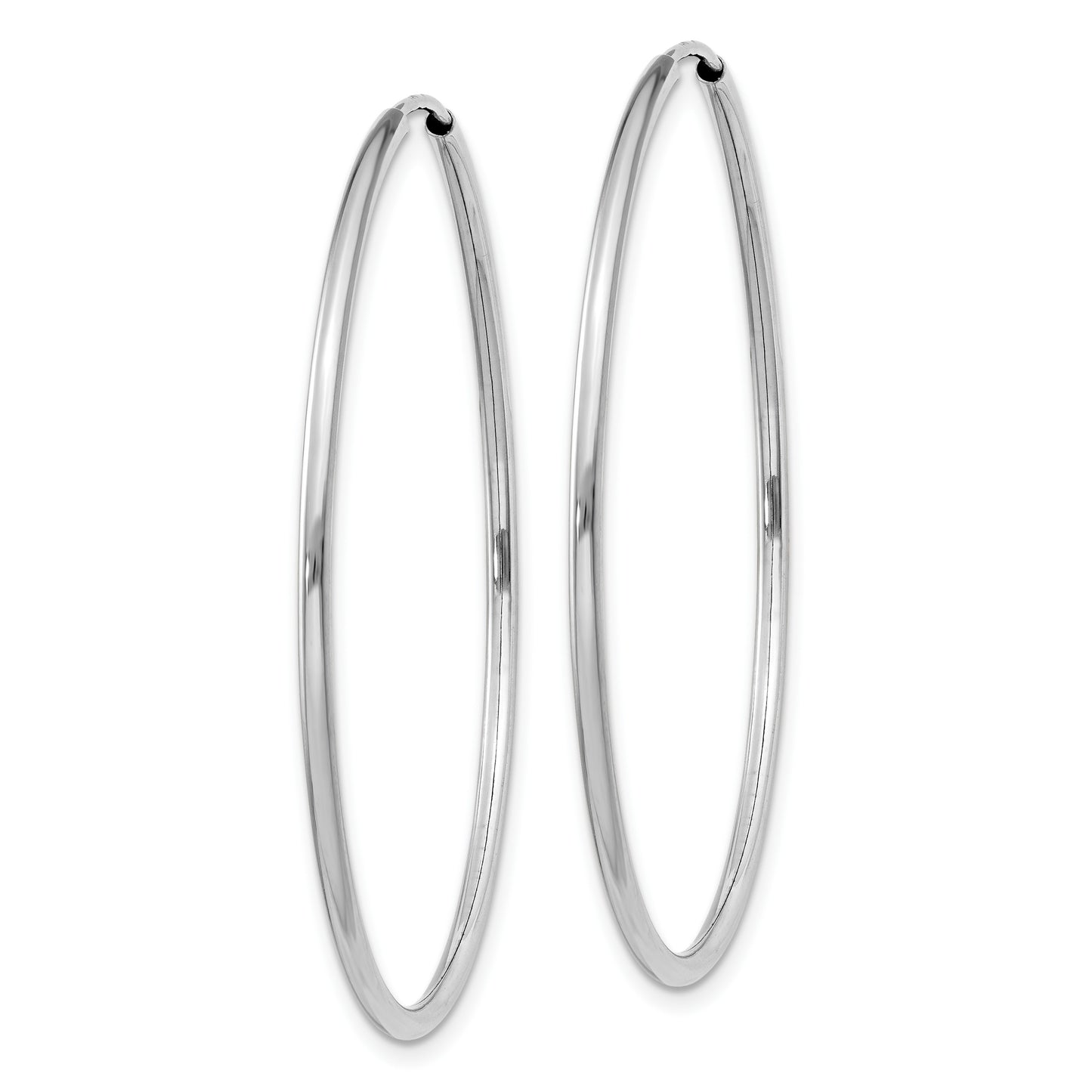 14k White Gold 1.5x40mm Polished Endless Tube Hoop Earrings