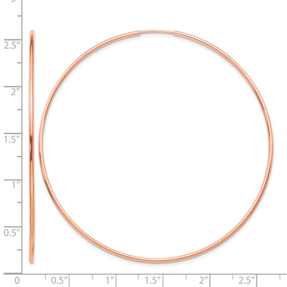 14k Rose Gold 1.2x69mm Polished Endless Hoop Earrings