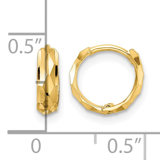 14k D/C Hinged Hoop Earrings