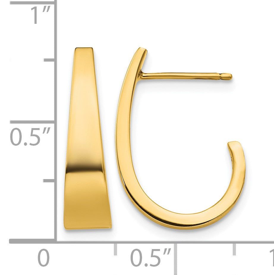 14k Medium Polished J Hoop Earrings