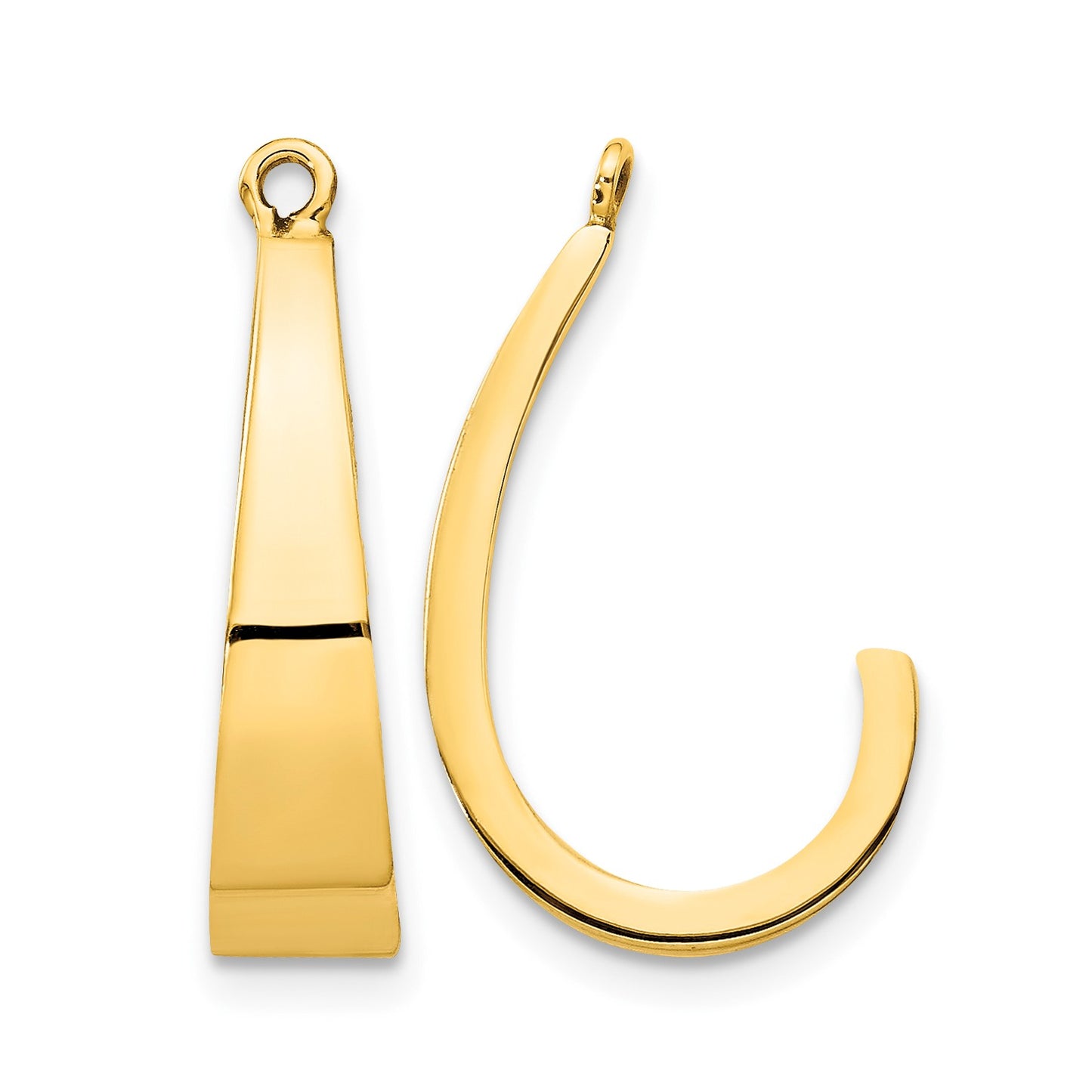 14k Polished J-Hoop Earring Jackets