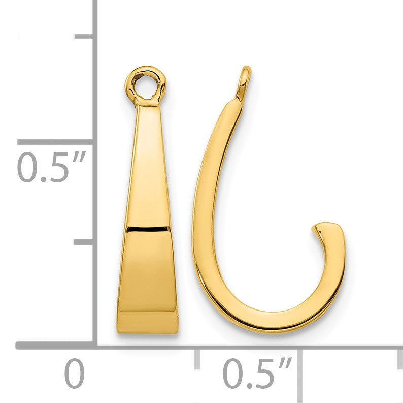 14k Polished J-Hoop Earring Jackets