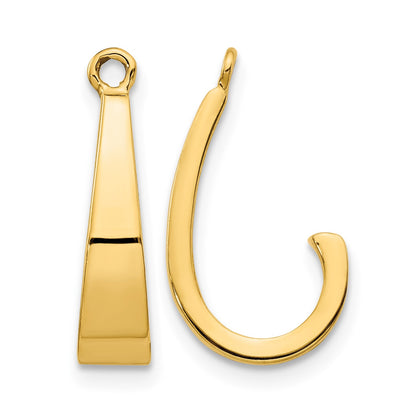 14k Polished J-Hoop Earring Jackets