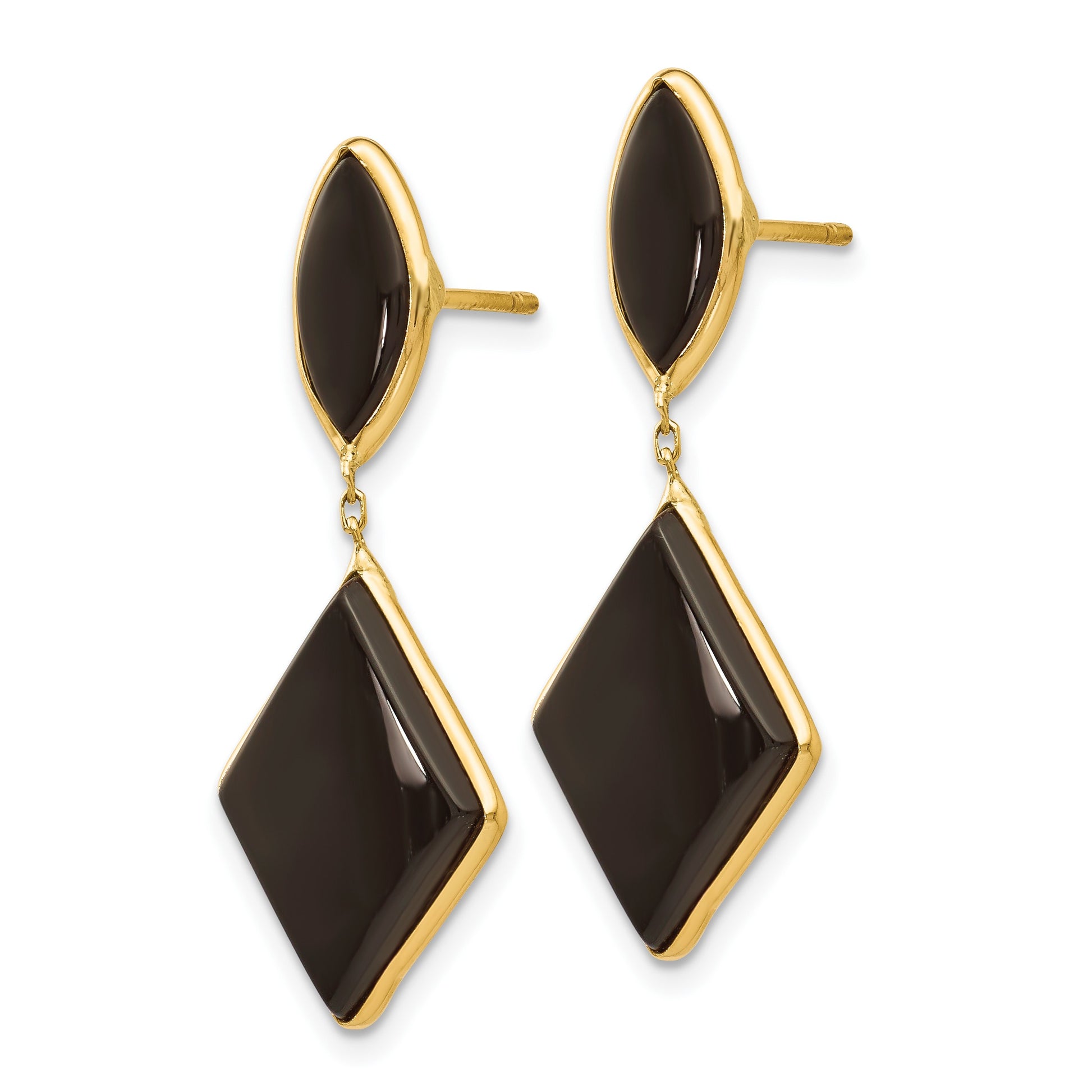 14k Black Onyx Dangle Post Earrings