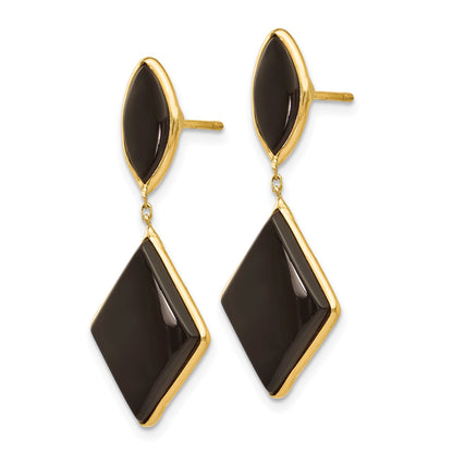 14k Black Onyx Dangle Post Earrings