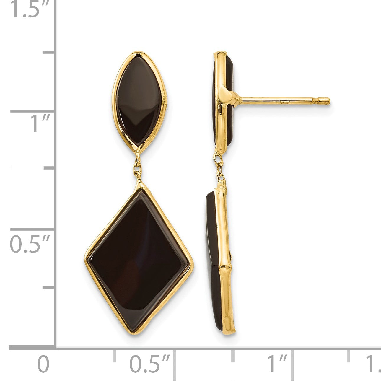 14k Black Onyx Dangle Post Earrings