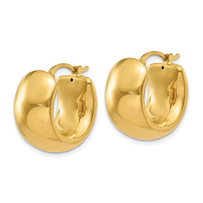 14k 8.75x18mm Wide Puffed Hoop Earrings