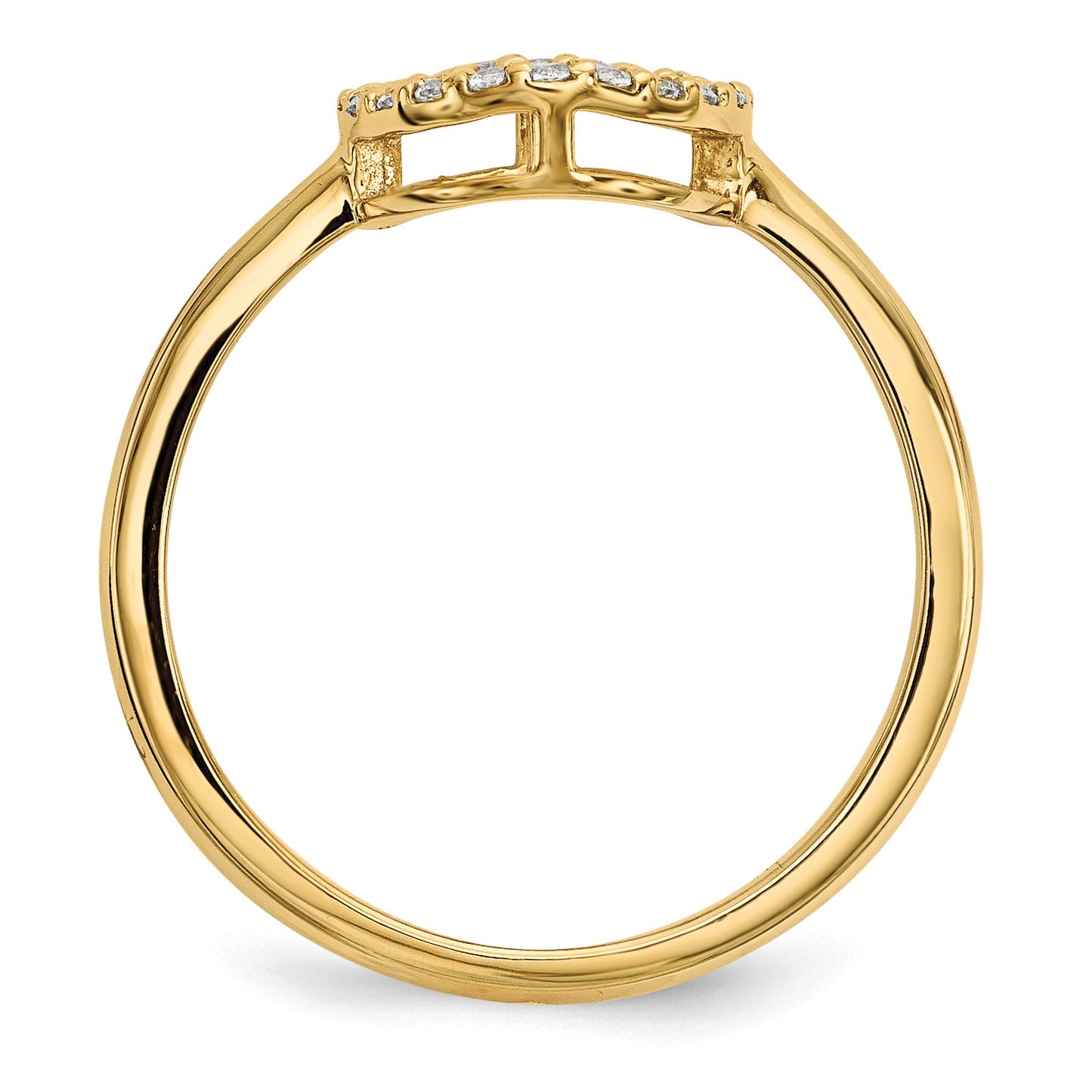14k 1/15 carat Diamond Open Circle Ring