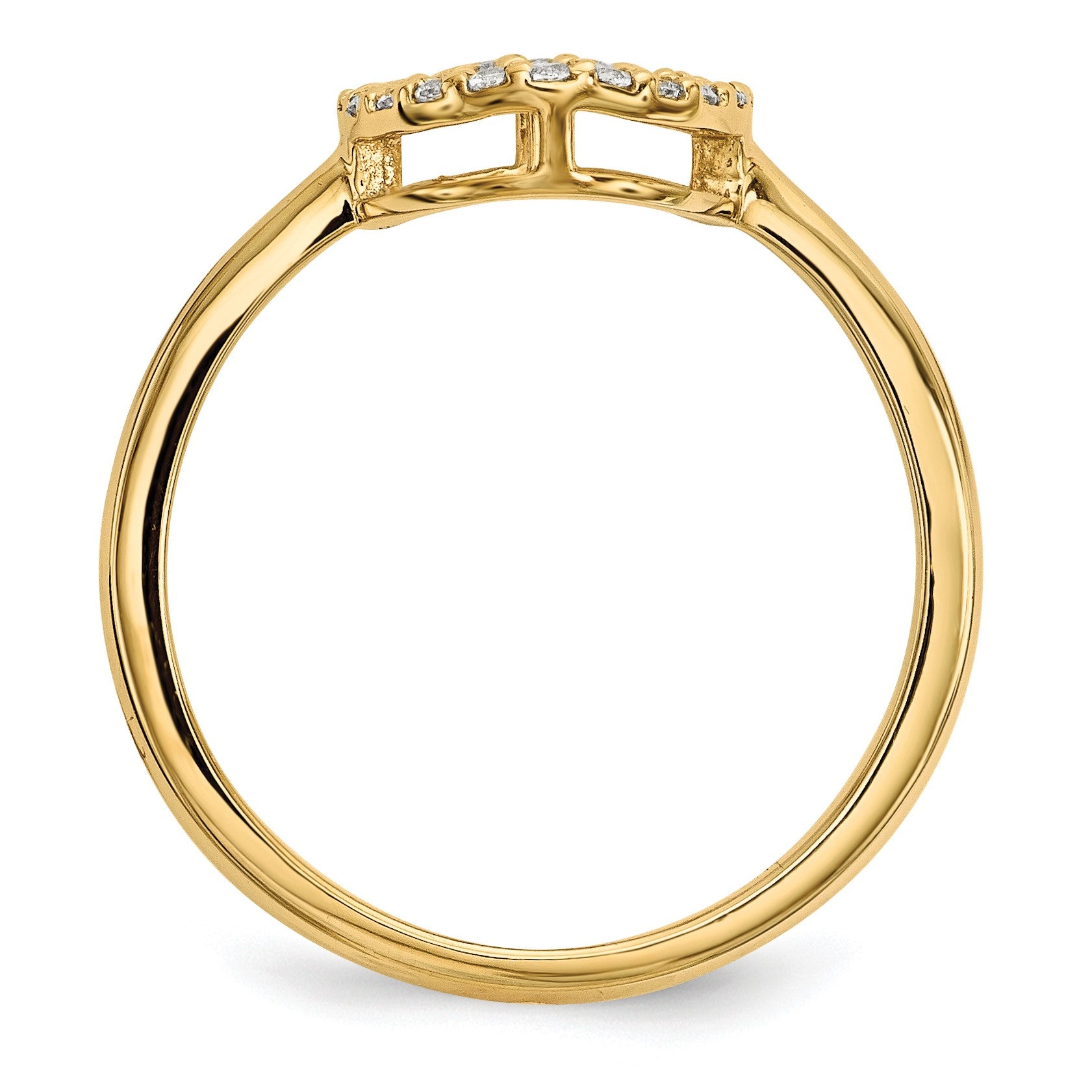14k 1/15 carat Diamond Open Circle Ring