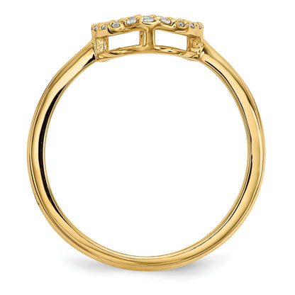 14k 1/15 carat Diamond Open Circle Ring