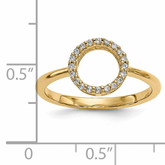 14k 1/15 carat Diamond Open Circle Ring