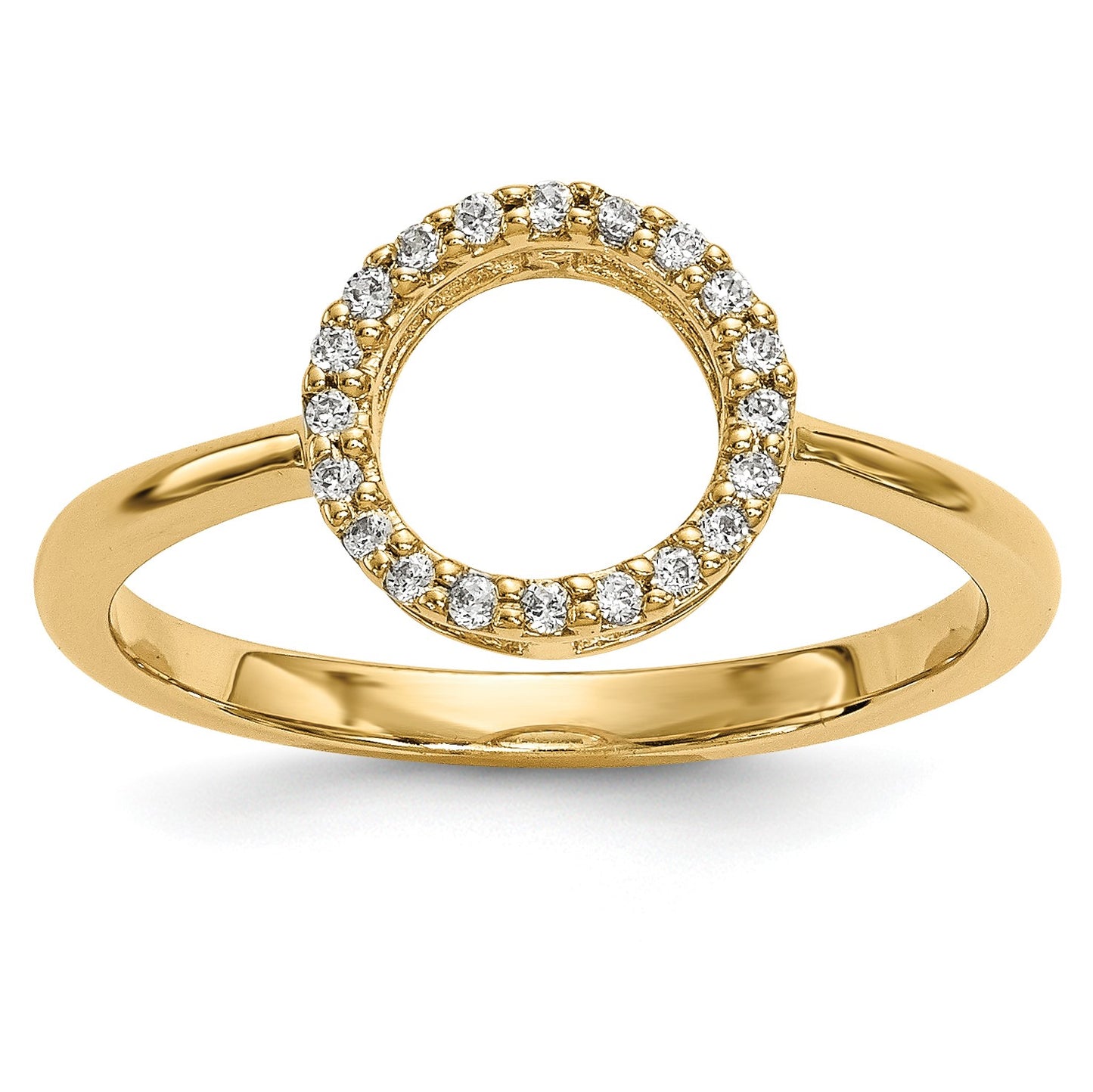 14k 1/15 carat Diamond Open Circle Ring