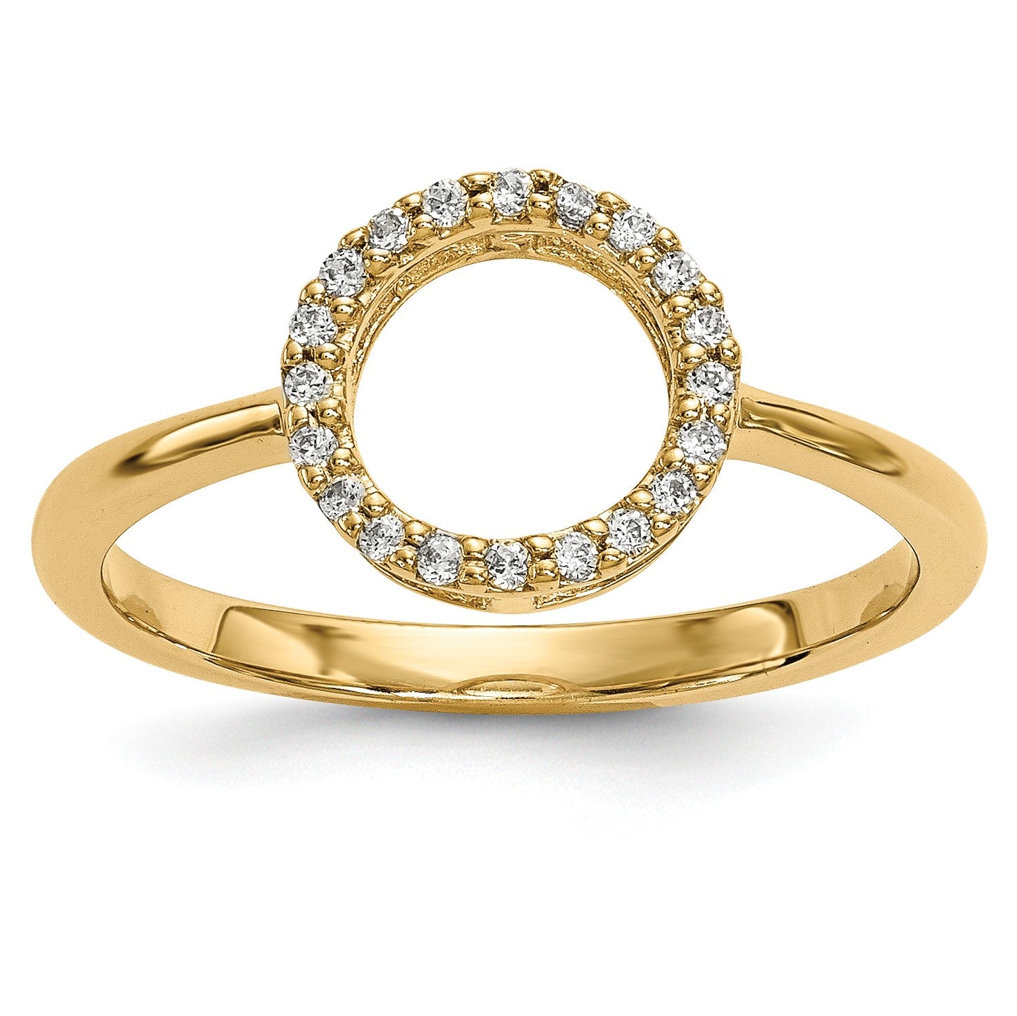 14k 1/15 carat Diamond Open Circle Ring