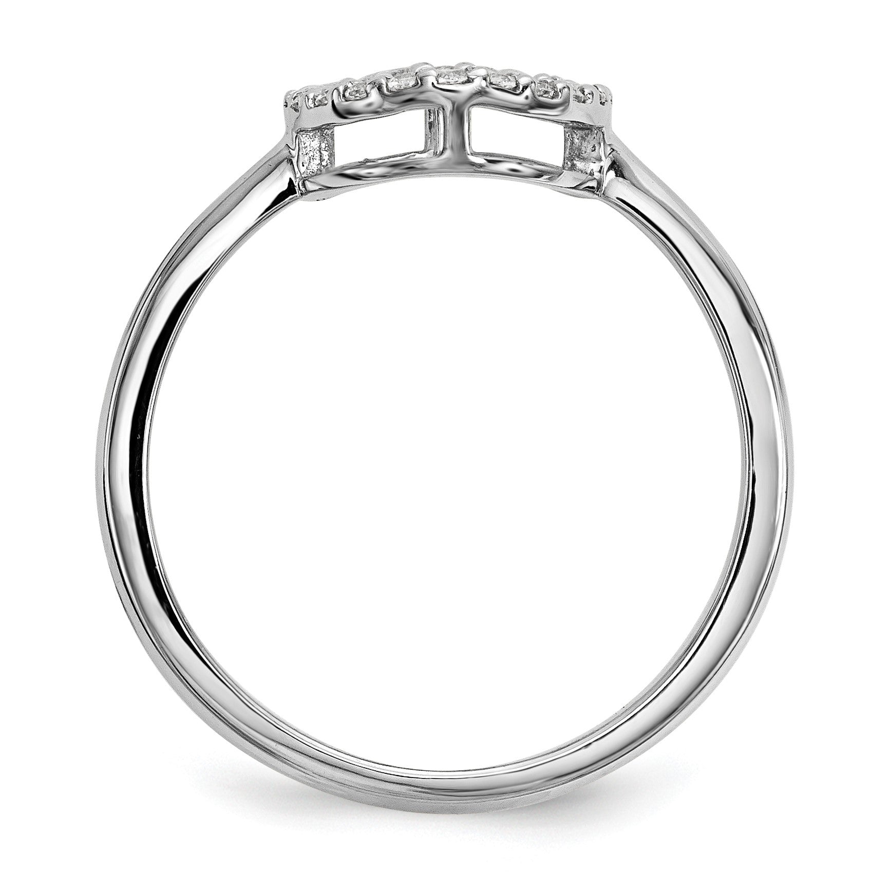 14k White Gold 1/15 carat Diamond Open Circle Ring