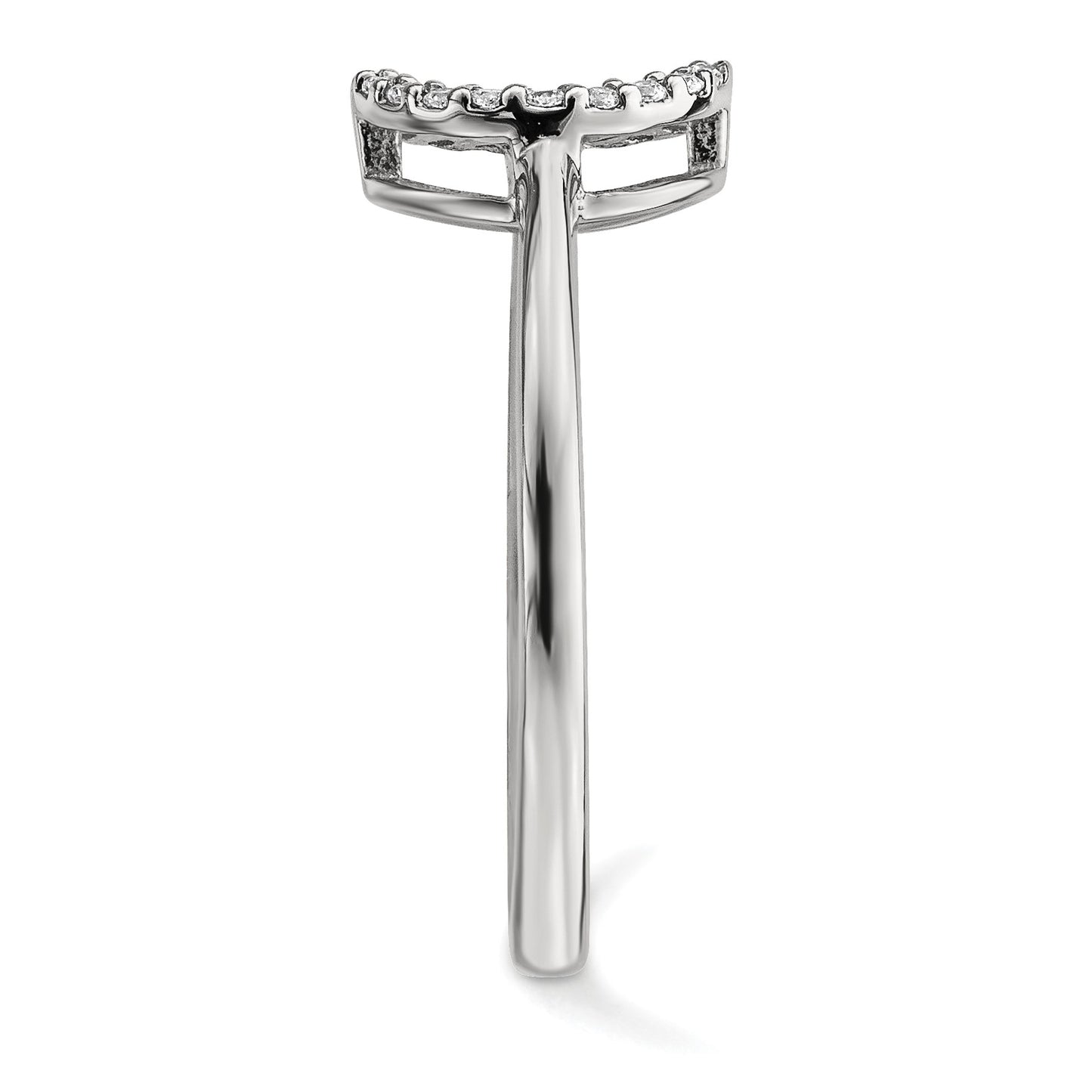 14k White Gold 1/15 carat Diamond Open Circle Ring