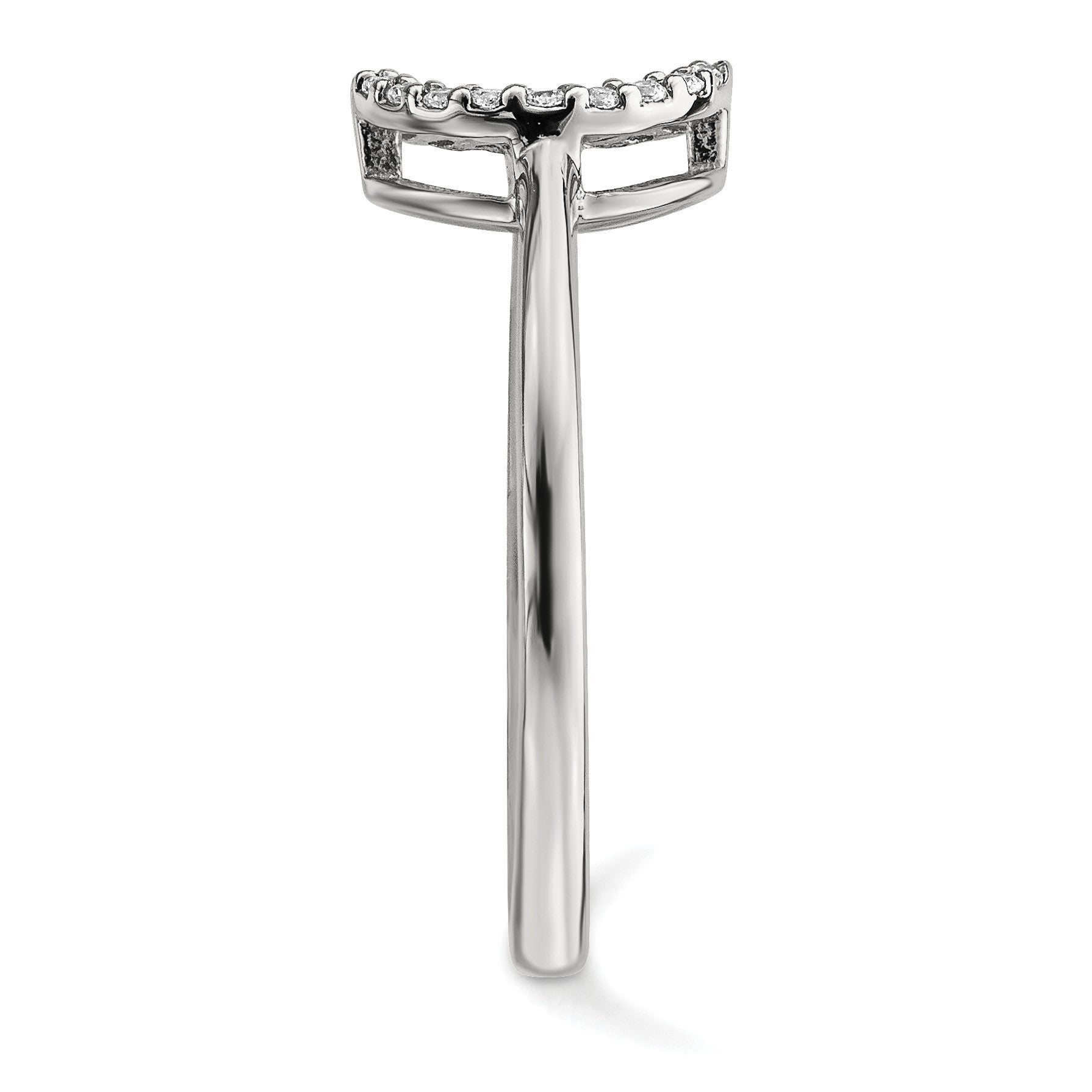 14k White Gold 1/15 carat Diamond Open Circle Ring