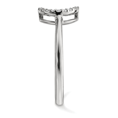 14k White Gold 1/15 carat Diamond Open Circle Ring