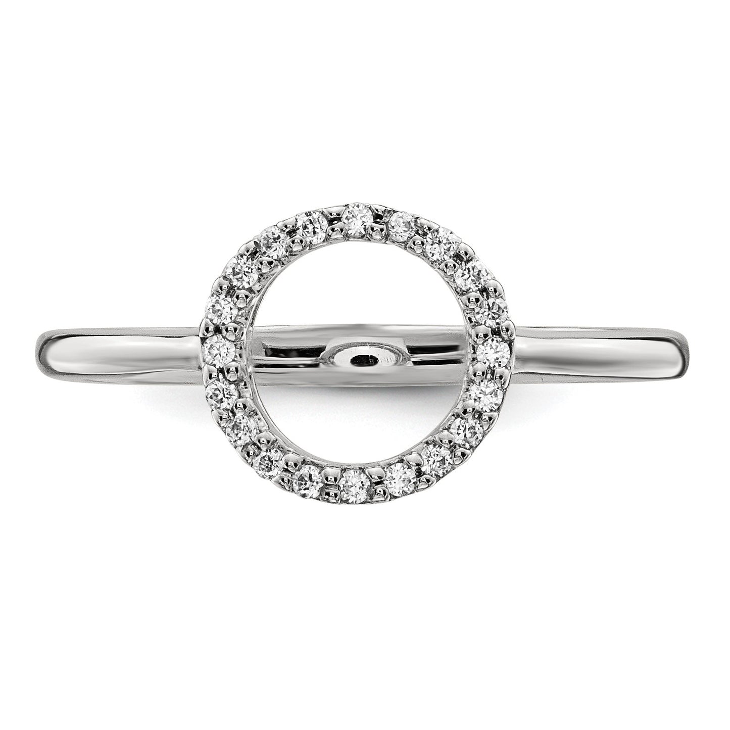 14k White Gold 1/15 carat Diamond Open Circle Ring