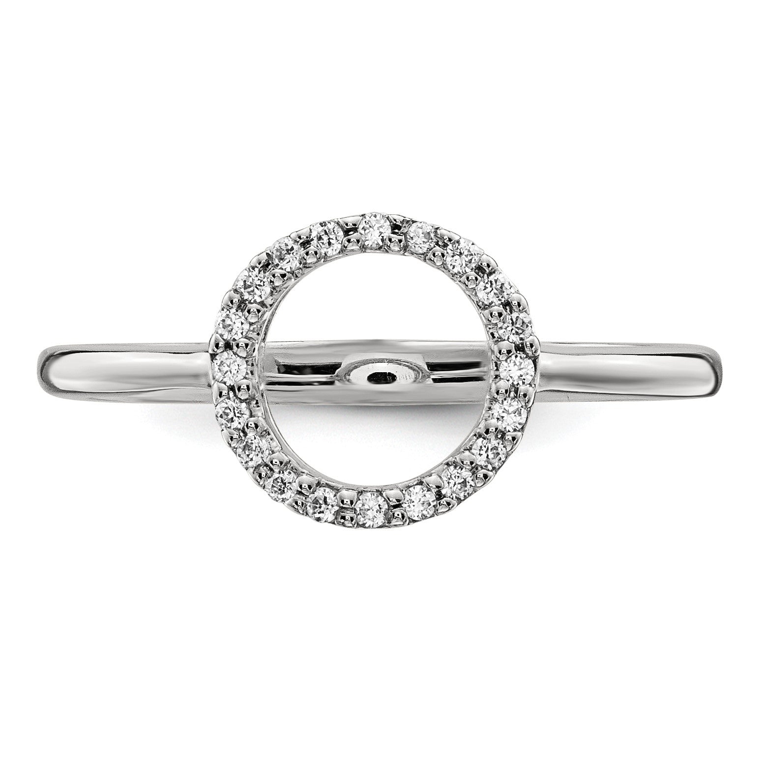 14k White Gold 1/15 carat Diamond Open Circle Ring