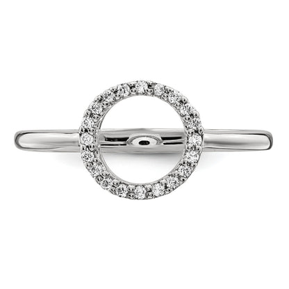 14k White Gold 1/15 carat Diamond Open Circle Ring