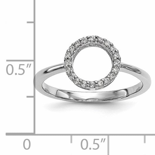 14k White Gold 1/15 carat Diamond Open Circle Ring