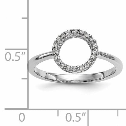 14k White Gold 1/15 carat Diamond Open Circle Ring