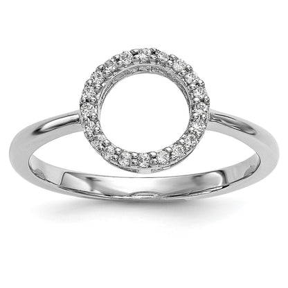 14k White Gold 1/15 carat Diamond Open Circle Ring