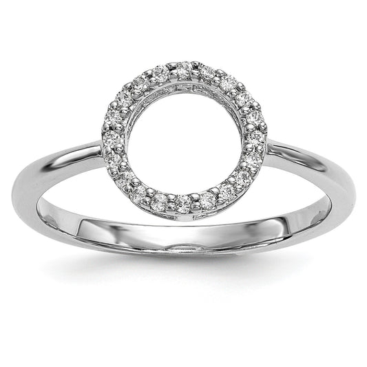14k White Gold 1/15 carat Diamond Open Circle Ring